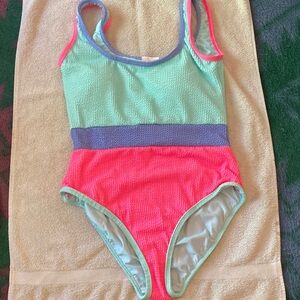 Pink Lily Mint and Pink Colorblock One Piece Swimsuit